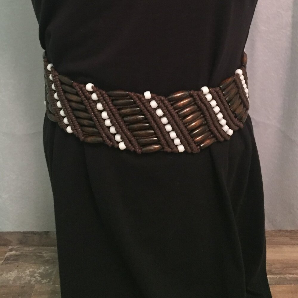 Vintage Manahattan Alley Beaded Rope Tie Belt - New with Tags